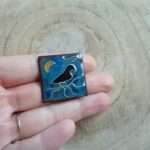 Broche "L'oiseau noir sur sa branche" – Image 2